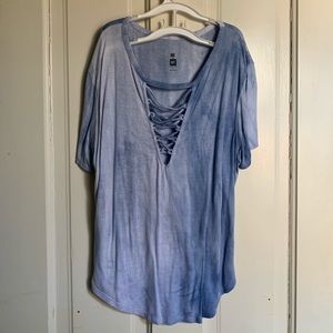 Me to We Cross Front Tye Dye Top